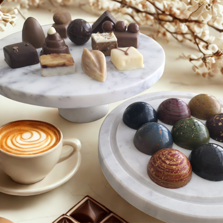 Luxe lekkernijen vergadertafel. Original bonbons, Visser chocolade