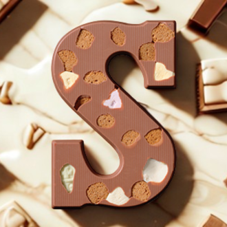 Chocoladeletter S. Visser chocolade. STROOIGOED