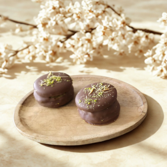 Dubbele Dubai macaron, Visser chocolade