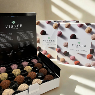 Giftbox Tanzania Truffels (16 stuks). Visser chocolade