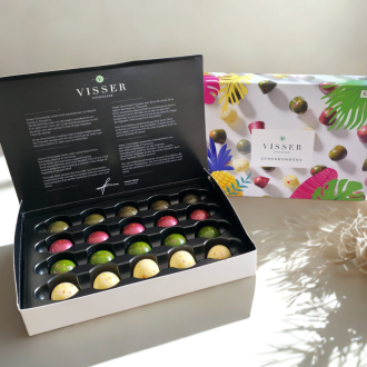 Giftbox zomer/cocktail bonbons (20 stuks). Limited edition. Visser chocolade