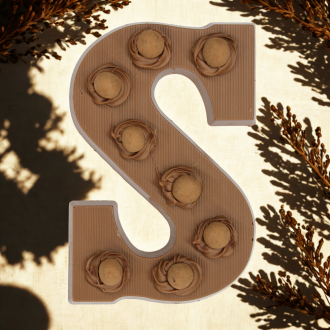 Chocoladeletter melk crispy ball, Visser chocolade