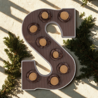 Chocoladeletter puur crispy ball, Visser chocolade