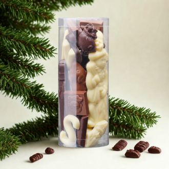 Koker 250 gram Sinterklaas chocolade, Visser chocolade