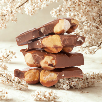 Breekchocolade melk-hazelnoot. Visser chocolade