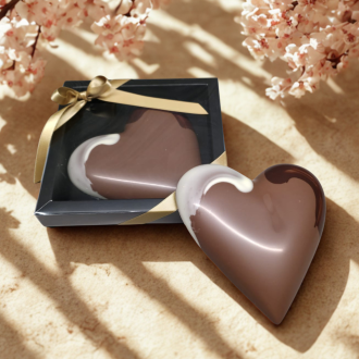 Chocoladehart in cadeaudoosje (melkchocolade)